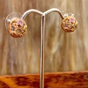 RMN Classic Cloisonné Flower CZ Ear Studs